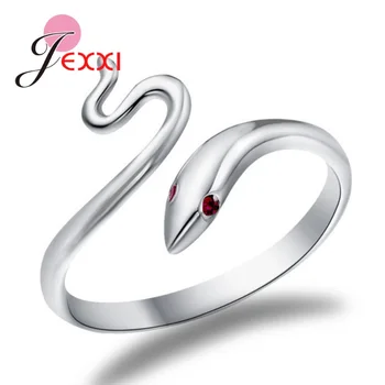 Drăguț Minunat Formă de Șarpe Deschide Reglabil pe Deget Inel pentru Femei Simplu 925 Inel Argint Bijuterii Fine Cadou de Nunta