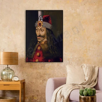Prințul Vlad Țepeș al țării Românești – Dracula portret, medieval poanson, vampir print, poster