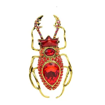 CINDY XIANG Cristal Mare Gândac de Brose Pentru Femei de Moda de Epocă Bug Insecte Stras Pin 4 Culori Disponibile