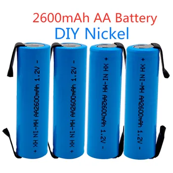 2022 Nvă original AA Akku 1,2 V 2600mAh AA NiMH Baterii mit Lipire Pini DIY Elektrische Rasierer zahnbürste spielzeug