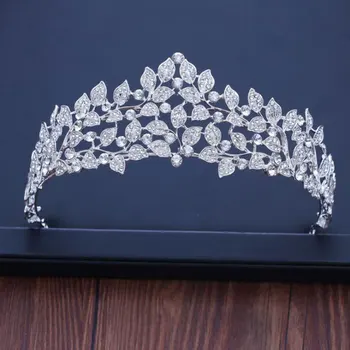 Baroc Diverse Argint Culoare Cristal Mireasa tiara Coroana Regina de Moda Coroana Caciulita de Păr de Nunta Accesorii Bijuterii en-Gros