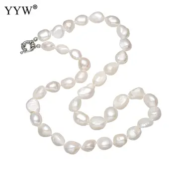 Moda Colier de Perle Albe Pentru Femei de 8-9mm 100% Naturale, Perle de apă Dulce de Bijuterii de Mireasa Boho Lung Collier Cadou de Nunta