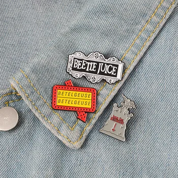 MINGQI Beetlejuice Email Pin Thriller comedie insigna brosa pin Rever Blugi Denim cămașă sac Gotice Punk Film de Bijuterii accesorii