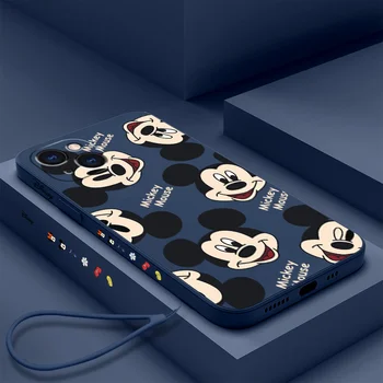 Disney Mickey Minnie Mouse Cazuri de Telefon Pentru iPhone 13 12 11 Pro Max Mini XR XS MAX 8 X 7 SE 2022 Desene animate Cuplu Anti-drop, Cover