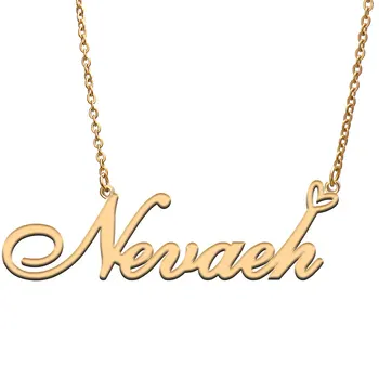 Dragoste Inima Nevaeh Numele Colier pentru Femei din Oțel Inoxidabil, Aur & Argint Plăcuța Pandantiv Femme Mama Copilului Fetele Cadou