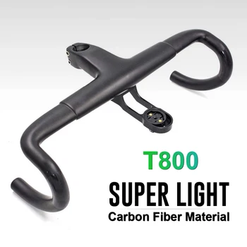 Carbon Ghidon Biciclete Rutier Mâner Integrat Bar Cu Stem Pentru 28.6 mm Furca UD Carbon Viteza Ghidon 380/400/420/440mm