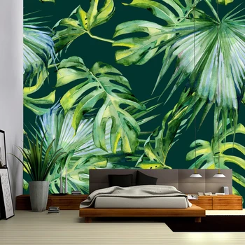 Vara verde tapiserie camera de zi dormitor cuvertură planta tropicala frunze de imprimare agățat de perete stil Boem decorative plaja ma