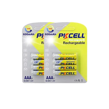 8PC/2card PKCELL 1.2 V NIMH AAA Acumulatori Acumulator 1.2 V 600mAh 3A AAA Ni-MH baterie Peste 1000times Cicluri