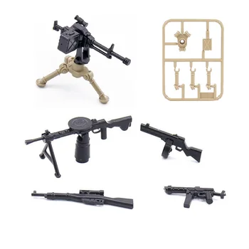 WW2 PPSh MP40 mitralieră Grea Armă Militară Mini Soldat MOC Parte Blocare Model de Bloc de Caramida Copii Copil Jucărie