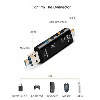 Noul Usb 2.0 Usb/Tip C/Tf/Micro Usb/SD Cititor de Carduri de Memorie OTG Card Reader Adaptor 5 in 1 Multifunctional Accesorii de Telefon Mobil
