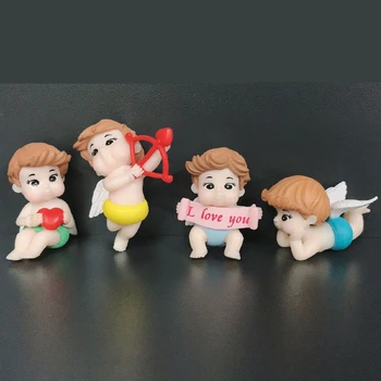 4buc/ Set Plastic Mini Jucarii Copii Înger Cupidon Iubitorii de Papusa Pandantiv Micro Peisaj Ornament Auto Ornament Decor Acasă Jucărie pentru Copii