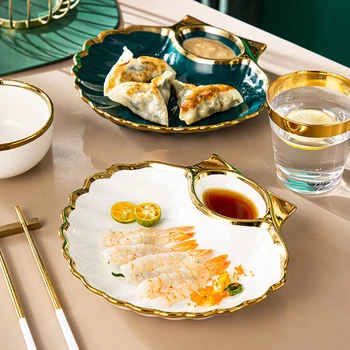 Sushi Placă De Mic Dejun Chips-Uri Placă Ceramică Găluște Tava Shell Forma Fast-Food Tava Sos De Soia Fel De Mâncare Japoneză Alimente Set De Cină