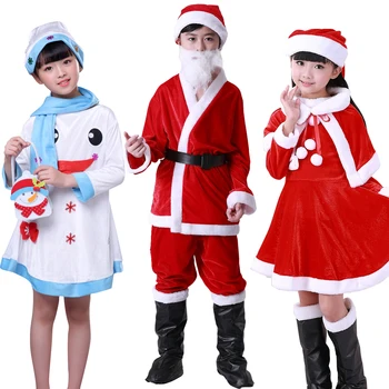 Copii Crăciun Cosplay, Costume de Moș Crăciun cu Cizme Copii X-Mas Tinuta Rochie/Pantaloni+Bluze+Hat+Pelerina+Centura pentru Băieți și Fete