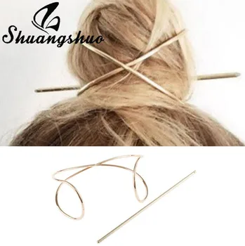 Shuangshuo Stil Boem Geometrice Accesorii de Par Cruce în Formă de X Ace de Păr pentru Femei Fete Hairwear Bijuterii cel Mai bun Prieten Cadou