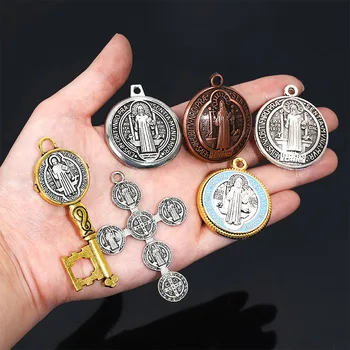 St Benedict Cruce Amuleta, St Benedict medaliat Pandantiv Bijuterii Religie 35mm