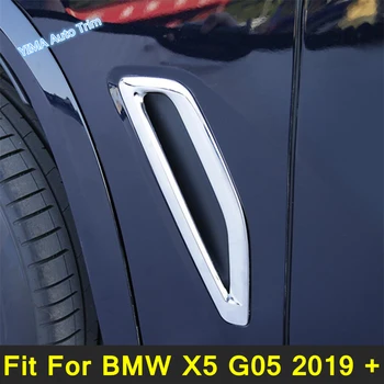 Chrome în Afara Corpului Fender Frunze Aer condiționat de Ventilație de Evacuare a Acoperi Trim 2 BUC Pentru BMW X5 G05 2019 - 2022 ABS Externe Piese de Schimb