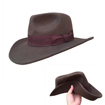 Maro Sfărâmare Cowboy Pălării Fedora Indiana Jones Outback Hat-Pachet Simplu