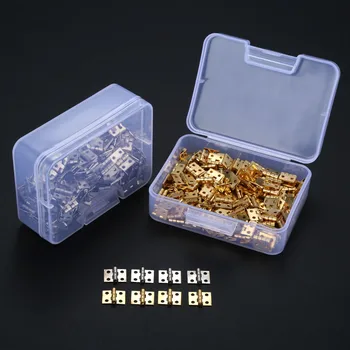 100buc/cutie 8*10 mm Alamă Mini Balama + Unghii+Cutie de Aur/Argint 4 Găuri Ușa Dulapului Depozitare Dulap Decor de Bijuterii din Lemn Caseta de Vin