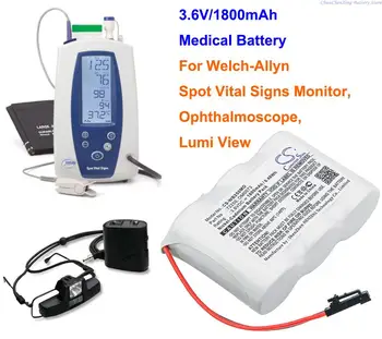 Cameron Sino 1800mAh Medicale Baterie OM0073 pentru Welch-Allyn/Welch Allyn Lumi Vedere, Oftalmoscop, la fața Locului Semne Vitale Monitor