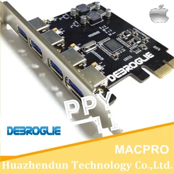 Universal DEBROGLIE 4 Porturi SuperSpeed USB3.0 PCI-E X1 Card Nici o Putere Externă Pentru Macpro