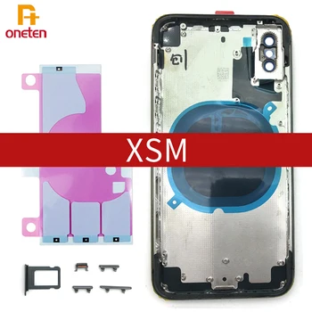 Pentru iPhone XS MAX Spate Noi Locuințe Capacul Ansamblului de Piese de Telefon Mobil Cadru Cu Șurub Lateral Butonul SIM Tava Baterie Autocolant Shell