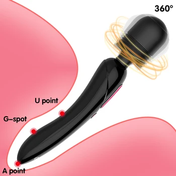 Cap dublu Vibrații AV Bagheta Clitoridian Masaj Sex Shop Vaginale G-spot Stimulator Penis artificial sex Feminin Vibrator Adult Jucarie Sexuala pentru Femeie