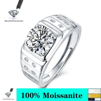 Real 2 Carate D Culoare Moissanite Diamond de Nunta Inele Pentru Femei 18K Aur Alb Culoare 100% Argint 925 Inel de Mireasă