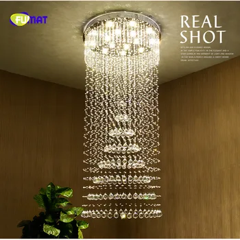 FUMAT Moderne de Moda Lung Thead K9 Cristal Stainess Oțel LED Lampă de Plafon de Lux Lustru Corpuri de iluminat Pentru Hol Scari Lampa