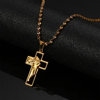Christian Crucea Pandantiv Colier Femei Creștinismul Crucifix Clasic Isus Cruce De Bijuterii
