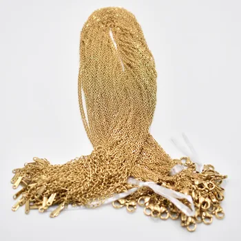 En-gros de 1,6 mm oțel inoxidabil Colier Frânghie 45cm Culoare de Aur din oțel inoxidabil coliere cubanez Link-ul de lanțuri femei bijuterii
