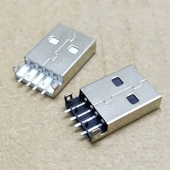 10buc/lot USB 2.0, Jack Conector 4pin Un bărbat Chiuveta 2.5 SMT Cablu de Lipit SMD pe PCB Conectori Alb / Negru