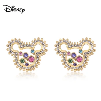 Disney Mickey Mouse-ul de Lux Bijuterii Stud Cercel coreea Moda pentru Femei de Cristal Moda Aur a Crescut de Culoare de Argint Cercei Bijuterii