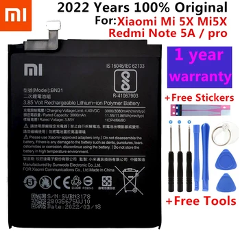 Xiao Km Original, Bateria Telefonului BN31 Pentru Xiaomi Mi 5X Mi5X Redmi Notă 5A / Pro Km A1 Redmi Y1 Lite S2 3000mAh Baterii + Instrumente