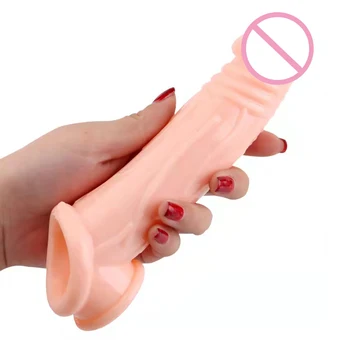 Reutilizabile Manșon Pentru Penis De Sex Masculin Moale Prezervative Pentru Bărbați Extender Penis Enhancer Extindere Prezervativ Adult Jucarii Sexuale Pentru Barbati