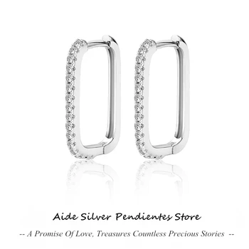 CONSILIER în formă de U-Ureche Catarama Cu Diamant de Lux Moissanite Exclusive Bijuterii Argint 925 GH Culoare Hoop Cercei Pentru Femei