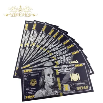10buc/lot American Aur Negru de Bancnote de 100 de Dolari USD Folie de Aur a Bancnotelor False Bani Pentru Cadouri de Colectie