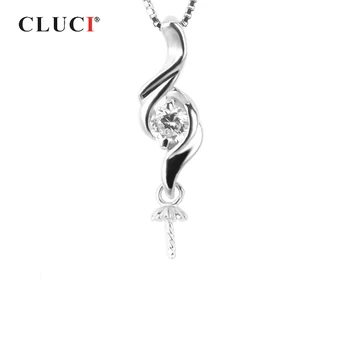 CLUCI Argint 925 Placat cu Femei Pandantiv pentru Femei Bijuterii Argint 925 Pandantiv Perle de Montare SP102SB