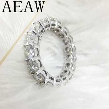 AEAW Solid Platină 950 Lux 4mm 5ctw F de Culoare Inel de Logodna Nunta Moissanite Plin Enternity Diamant Trupa Pentru Femei