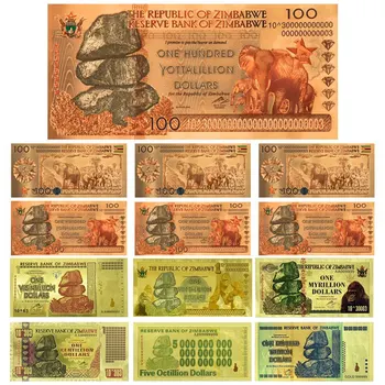 Zimbabwe Aur a bancnotelor $Z100 Miliarde /5 Miliarde Dolari de Dolari Zimbabwe bancnota Replica Hârtie Cadou Comemorative Decor Acasă