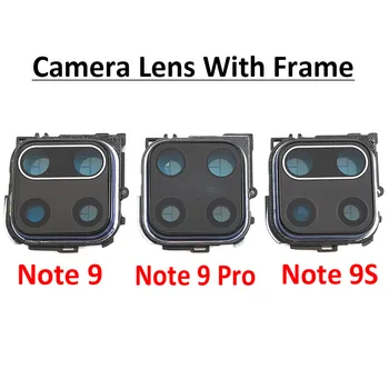 Noi Spate aparat de Fotografiat Lentilă de Sticlă Pentru Xiaomi Redmi Nota 9 9 Pro Spate aparat de Fotografiat Lentilă de Sticlă Cu ramă Cadru Titular de Reparații Pentru Redmi Nota 9