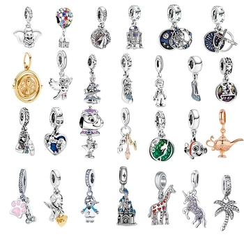 925 Sterling Silver Charm Princess Serie de Animale Casa Margele se Potrivesc Original Pandora Brățară Femei bijuterii DIY