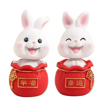 Rășină Iepure Figurina Iepuras Chineză Figurine Pentru Anul 2023 Anul Nou Animal Mic Ornament Pentru Biroul De Acasă De Sus De Masă Dec Z4s6