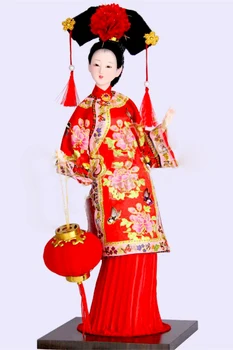 Excelent Oriental Broider Papusa,Vechi figurine din China Dinastiei Qing Papusa Printesa