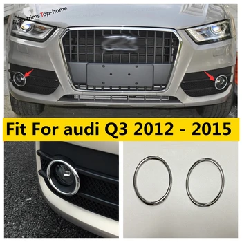 2 Buc Chrome Bara Fata Lampă De Ceață De Lumină Cadru Inel Cerc Acopere Garnitura Pentru Audi Q3 2012 2013 2014 2015 Accesorii Kit Exterior
