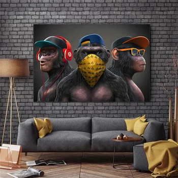 Maimuță amuzant Animal Panza Pictura Postere si Printuri de Arta de Perete Moderne Imagine Super Cool HD Imprimare pentru Camera de zi de Decorare