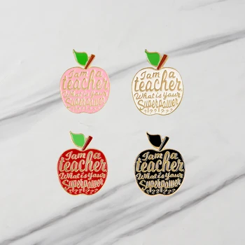 Apple Brosa De Diverse Culori Ace De Copil Butonul Insigna Catarama Denim Haine Sac De Pin Bijuterii Cadou Pentru Prieteni Copii