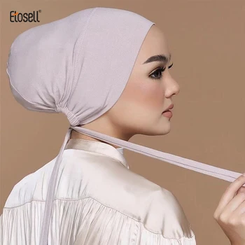 ETOSELL Femeile Musulmane Jersey Interior Cravată Înapoi de Hijab Capac Elastic HIjab Capac Islamic Hijab Capota cu Coarda Nu Aluneca Underscarf Turban