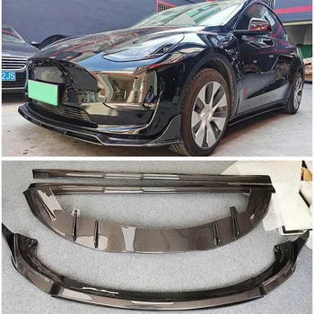 REAL de înaltă Calitate din Fibră de Carbon Pentru Tesla Model Y 2020 2021 2022 Buza Fata Difuzor Spate Bara de protecție din Partea Corpului de Fusta Kit Spoiler
