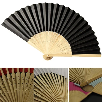 Vintage Chineză Hârtie Neagră Evantai Din Bambus Japoneză De Pliere Portabil Fan Clasic Dans De Nunta De Petrecere Decorative Fan Decor Acasă