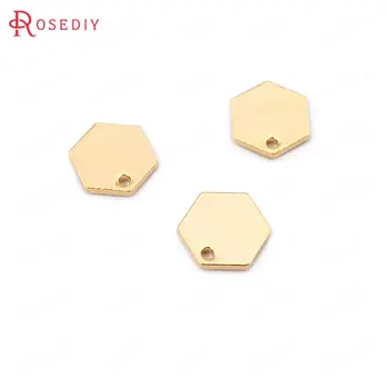 (F237)20 bucati 8mm 10mm de Înaltă Calitate de Culoare de Aur Alama Hexagon Farmece Pandantive Bijuterii Diy Constatările Accesorii en-gros